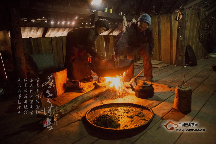 传说中的普洱茶古法制作：普洱茶古法茶青真实再现