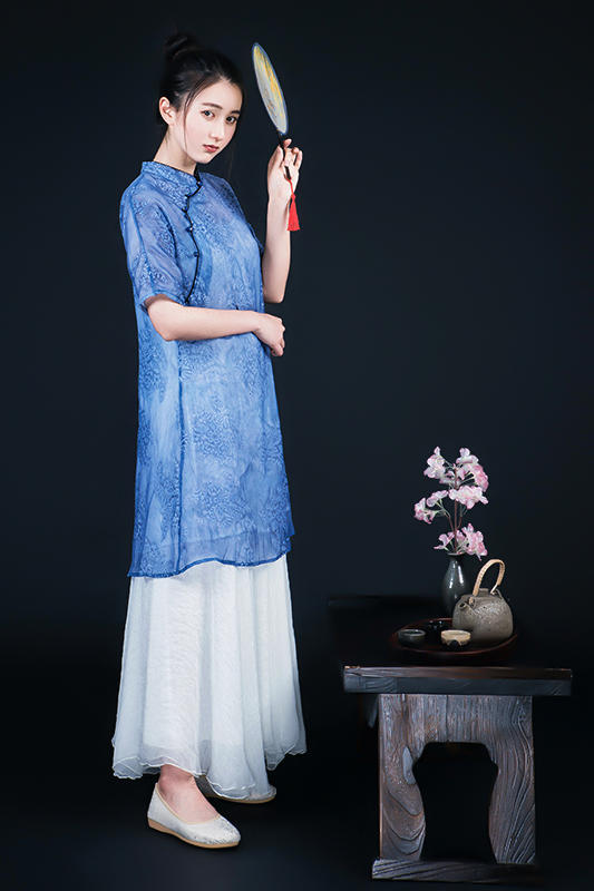 茶艺服饰：中国风女装禅意茶人服