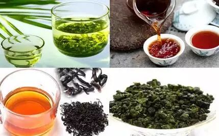 绿茶、乌龙茶、红茶、普洱茶功效大
