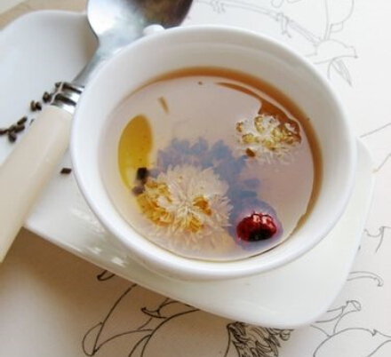 天然保健茶饮之红枣枸杞菊花茶