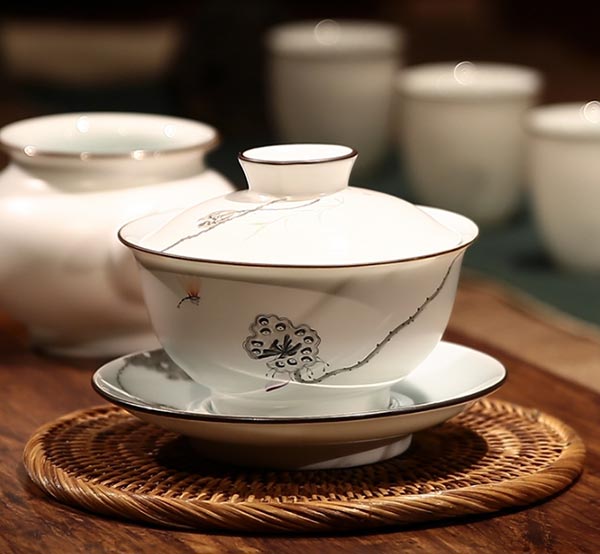 陶瓷盖碗茶杯